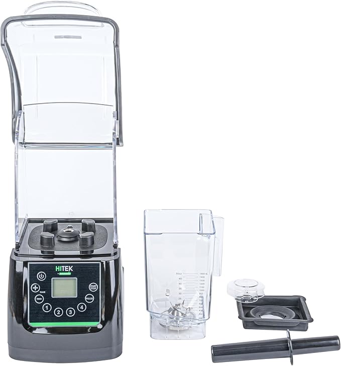 Restaurantware-Hi Tek 3 HP Commercial Blender 1 Variable Speed Heavy-Duty Blender - 48-Ounce Tritan Jar Sound Enclosure White Plastic Industrial Programmable Touchpad