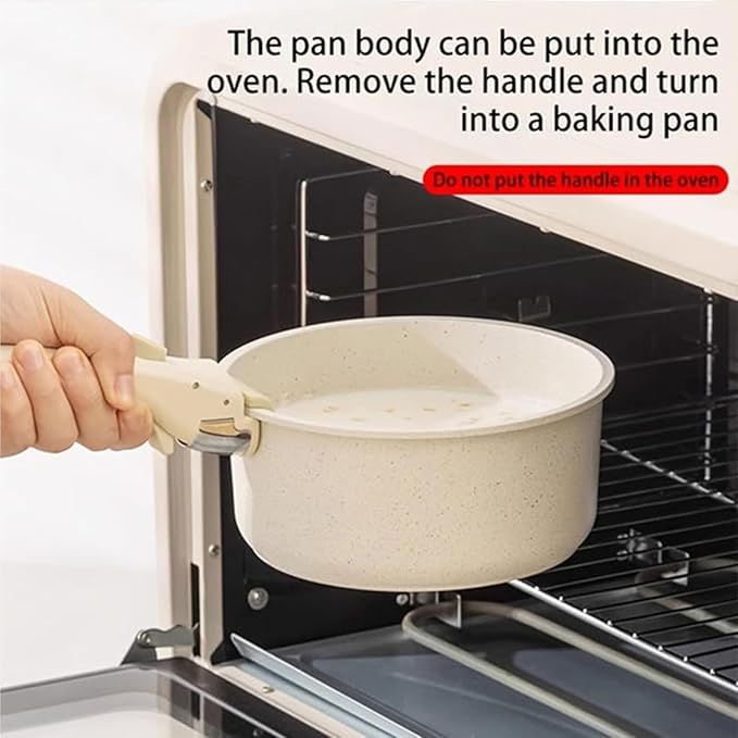 Cookware Set 9/11/15 Piece Cookware Detachable Handle Set for Kitchen (Black9 Pcs)