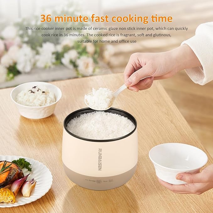 1.6 L Small Electric Rice Cooker Mini Rice Cooker 450 W 220 V Nonslip Rice Maker 36 Minutes Fast Cooking Rice Cooker and Warmer Over Heating Boil Dry Protection for Cooking Rice Porridge