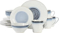 Gibson Elite Spiral Reactive Embossed Dinnerware Set - Blue Service for Four (16pcs)