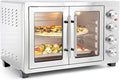 47.6 Quart French Door Countertop Convection Oven with Rotisserie Stainless Steel Toaster Oven with Timer Bake Tray and Accessories