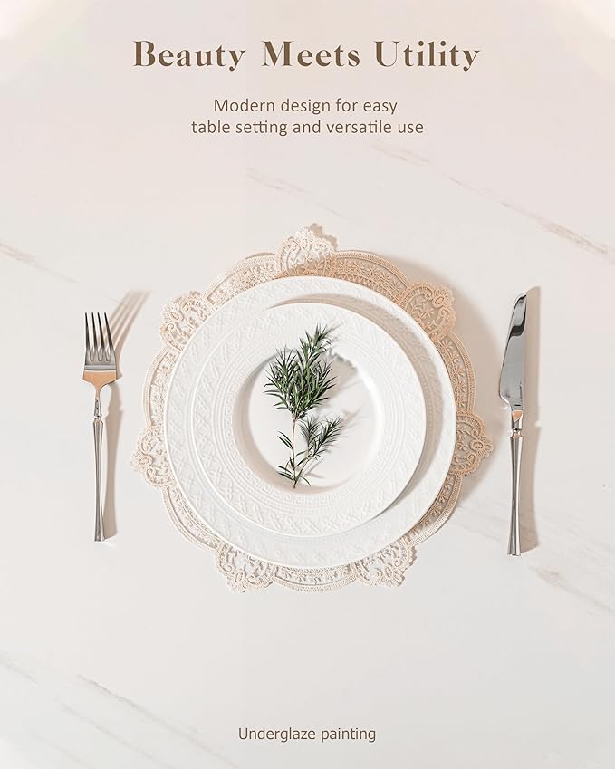 Dinnerware sets plates and bowls sets modern platesCeramic Dinnerware Sets12 Pieces Porcelain Lightweight PlatesScratch Resistant Dish Set (style - 6 4 - Set (12pcs))