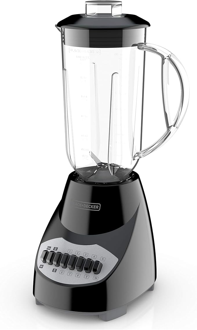 BLACK+DECKER Crush Master Blender 10-Speeds with Stainless Steel Blades Black BL2010BP and BLACK+DECKER 2-Slice Extra Wide Slot Toaster One Size