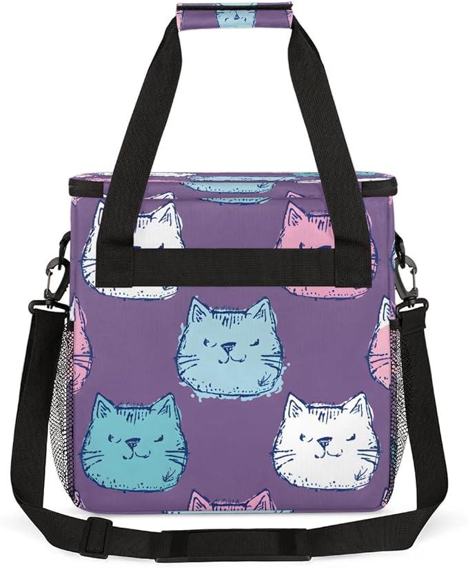 Cute Cats Face Coffee Maker Carrying Bag for Keurig K-Mini or K-Mini Plus Storage Portable Coffee Maker Travel Bag