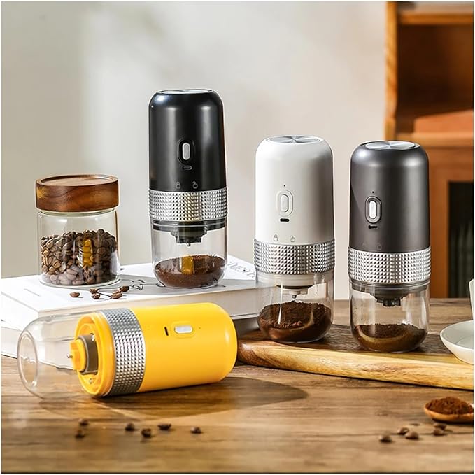 Portable Coffee Machine Automatic Coffee Grinder Portable USB Charging Kitchen Toolfor Outdoor Travel Picnic(Gray)