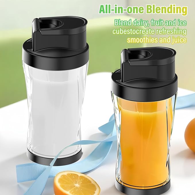 Portable Blender 360W Personal Blender for Shakes and Smoothies for Kitchen 24 Oz BPA Free Traveling Juicer Cup and Lid with 6 Blades Self Cleaning Portable Juicer for Kitchen/Travel/Gym Black