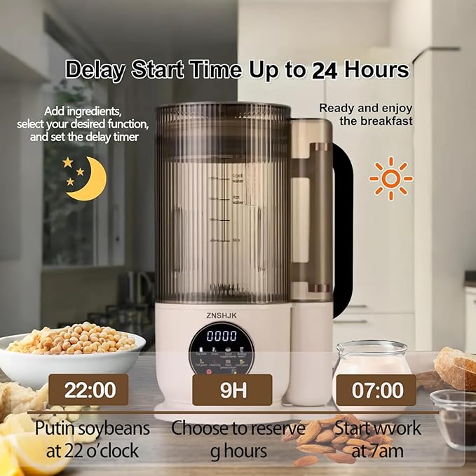 50oz Nut Milk Maker &amp Grinders 10-in-1 Soy Almond Oat &amp Rice Milk Maker with 12 Stainless Steel Blades Vegan Blender with Delay Start Boil Water &amp Easy Self-Cleaning