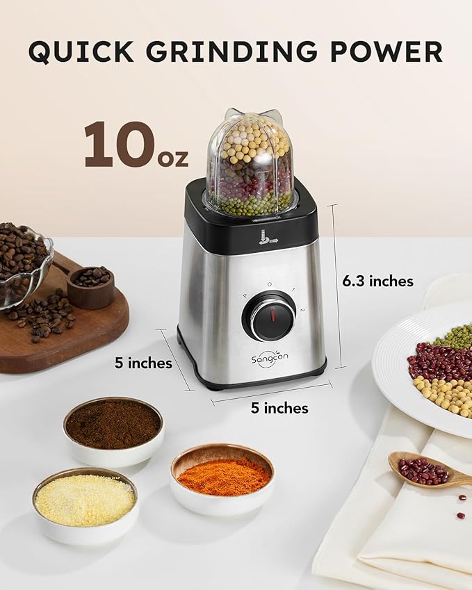 Sangcon Blenders for Kitchen - Smoothie Blender - Personal Blender for Shakes and Smoothies Grinding &amp more 40 oz Jar &amp 17oz Cup with To-Go Lid
