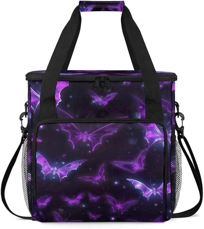 Halloween Bat Coffee Maker Carrying Bag Magical Bat Travel Storage Bag Compatible with K-Mini or K-Mini Plus Single Serve Coffee Brewer Carrying Case with Multiple Pockets &amp Shoulder Strap