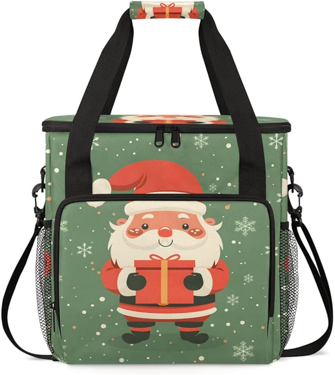 Abstract Santa Claus Coffee Maker Carrying Bag Magical Santa Claus Travel Storage Bag Compatible with K-Mini or K-Mini Plus Single Serve Coffee Brewer Carrying Case with Pockets &amp Shoulder Strap