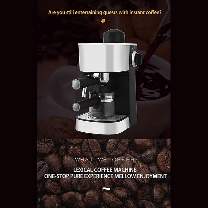 Steam Type Coffee Machine Espresso Machine With Milk Frother 800W Ideal For Cappuccinos &amp Lattes Anti-drip Function Overheating Protection