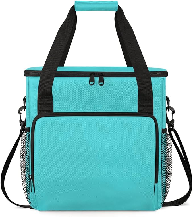 Cyan Coffee Maker Carrying Bag Waterproof Insulated Leakproof Cooler Bag Portable Storage Tote Bag Organizer With Shoulder Strap