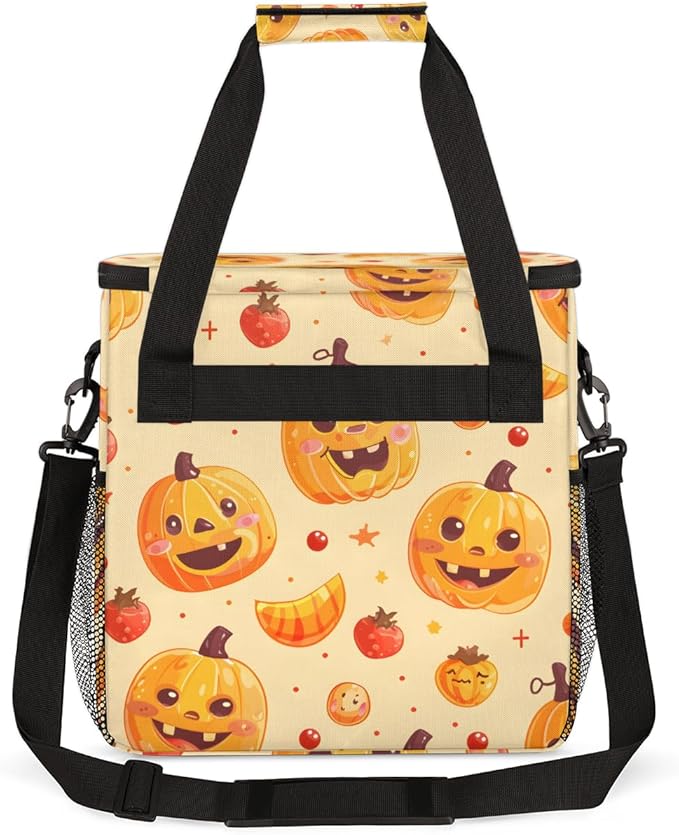 Magical Pumpkin Coffee Maker Carrying Bag Cartoon Pumpkin Travel Storage Bag Compatible with K-Mini or K-Mini Plus Single Serve Coffee Brewer Carrying Case with Multiple Pockets &amp Shoulder Strap
