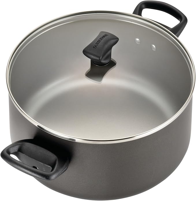 Farberware Dishwasher Safe Nonstick Cookware Pots and Pans Set 15 Piece Pewter