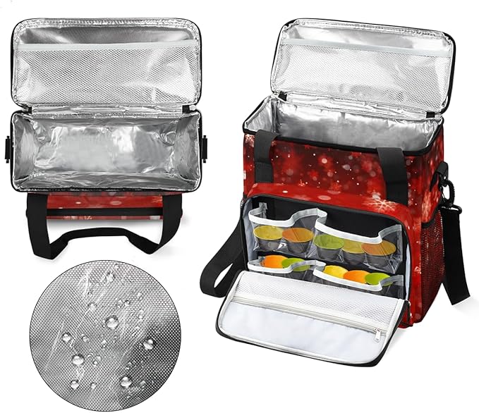 Bright Snowflakes Christmas Coffee Maker Carrying Bag Travel Storage Bag Compatible with K-Mini or K-Mini Plus Single Serve Coffee Brewer Carrying Case with Multiple Pockets &amp Shoulder Strap