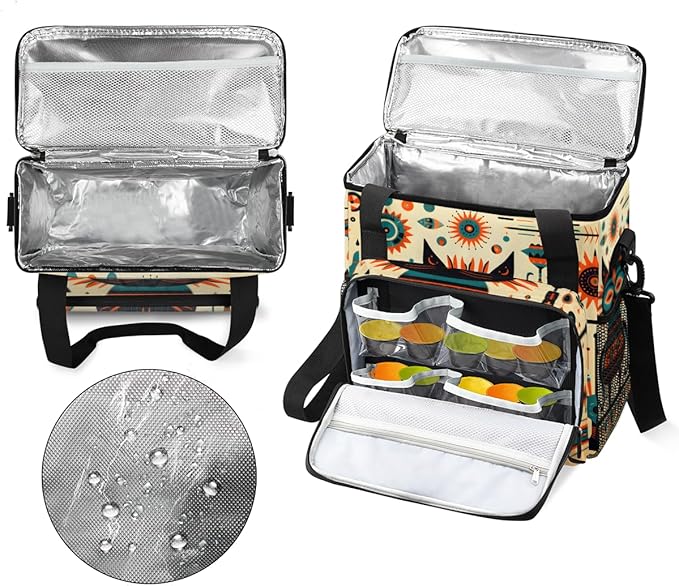 Retro Graffiti Coffee Maker Carrying Bag Polynesian Pattern Travel Storage Bag Compatible with K-Mini or K-Mini Plus Single Serve Coffee Brewer Carrying Case with Multiple Pockets &amp Shoulder Str