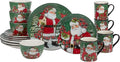 Certified International Christmas Lodge Santa 16 pc Dinnerware Set Service for 4