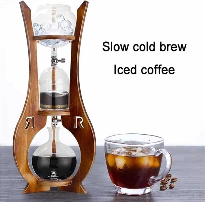 Cold Brew Coffee Tower Cold Drip Coffee Maker Large Capacity 600ML/1000ML With Water Flow Regulating Valve And Sealing Filter Slow Drip Technology For Home Office(800ML)