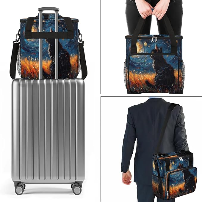 Galaxy Animal Cat Coffee Maker Carrying Bag for Keurig K-Mini or K-Mini Plus Storage Portable Coffee Maker Travel Bag