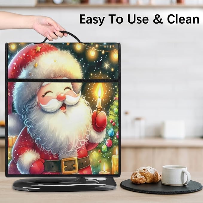cfpolar Kitchen Aid Mixer Cover Compatible with 6-8 Quarts Xmas Cute Santa Claus Stand Mixer Cover Kitchen Aid Mixers Accessories Appliance Organizer Bag Dust Covers with Zipper Pocket
