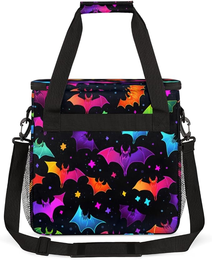 Gothic Bat Coffee Maker Carrying Bag Mystical Bat Travel Storage Bag Compatible with K-Mini or K-Mini Plus Single Serve Coffee Brewer Carrying Case with Multiple Pockets &amp Shoulder Strap