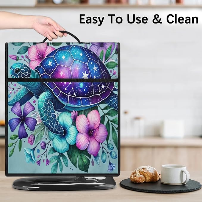 Kitchen Aid Mixer Cover Animal Turtle Flower Stand Mixer Cover Compatible with 6-8 Quarts Stand Mixers Dust Covers with Zipper Pocket Foldable Washable Kitchen Aid Organizer Bag