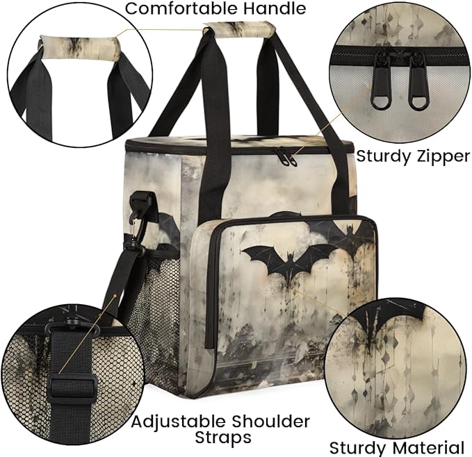 Magical Bat Coffee Maker Carrying Bag Cute Bat Portable Travel Storage Tote Bag Compatible with K-Mini or K-Mini Plus Single Serve Coffee Brewer Carrying Case with Multiple Pockets &amp Shoulder St