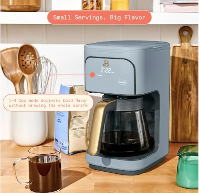 12-Cup Programmable Coffee Maker with Touch Display ~ Cornflower Blue