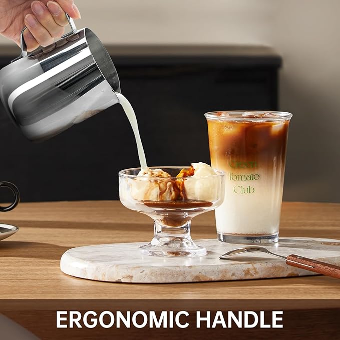 Neretva Espresso Machine 1450W Stainless Steel Coffee and Espresso Maker Combo with Milk Frother 15Bar &amp Milk Frothing Pitcher 20 oz Milk Hand Held Frother Steamer Pitcher Jug Cup