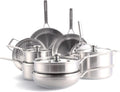 Merten &amp Storck Tri-Ply Stainless Steel 14 Piece Cookware Pots &amp Pans SetProfessional CookingMulti CladMeasurement MarkingsDrip-Free Pouring EdgesDurable Glass LidsInductionOven&ampDis