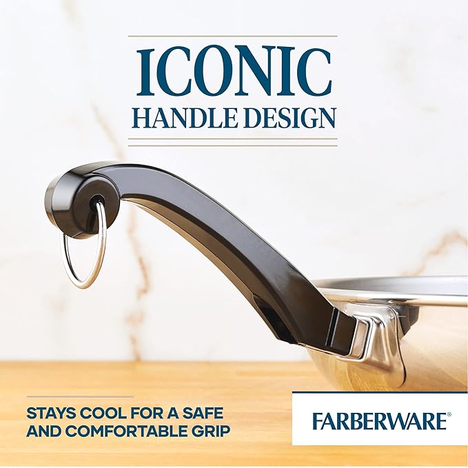 Farberware Classic Stainless Steel Frying Pan Set / Fry Pan Set / Stainless Steel Skillet Set - 8.25 Inch and 10 Inch Silver
