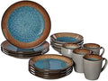 Pfaltzgraff 5239319 Monroe Blue 16-Piece Dinnerware Set Assorted