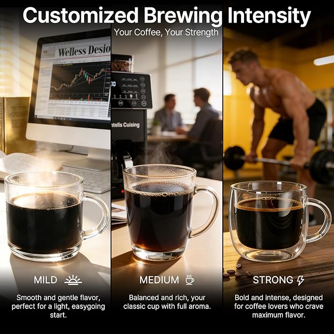 Coffee Maker with Grinder 22OZ Drip Coffee Maker with Glass Carafe and Removable Filter Programmable Hot and Cold Bean to Cup Coffee Machine with Timer Auto Shut Off