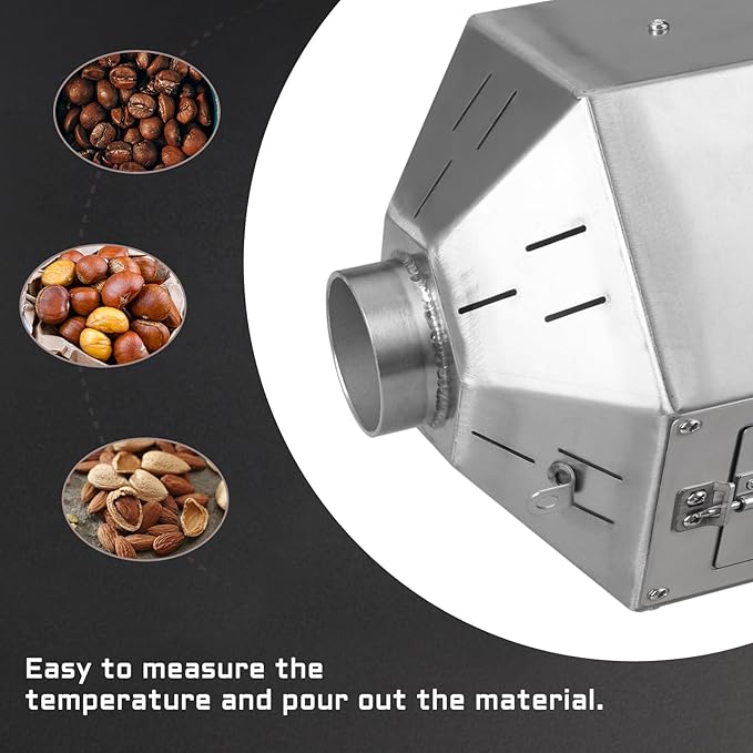 Coffee Bean Roaster with Cooler Gas 3.8L Coffee Bean Baker Drum Type Stainless Steel for Home and Commercial Use