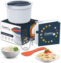 Microwave Rice Cooker Steamer and Pasta Cooker with Strainer - Mess-Free Design Dishwasher Safe Cooks Up to 8 Cups