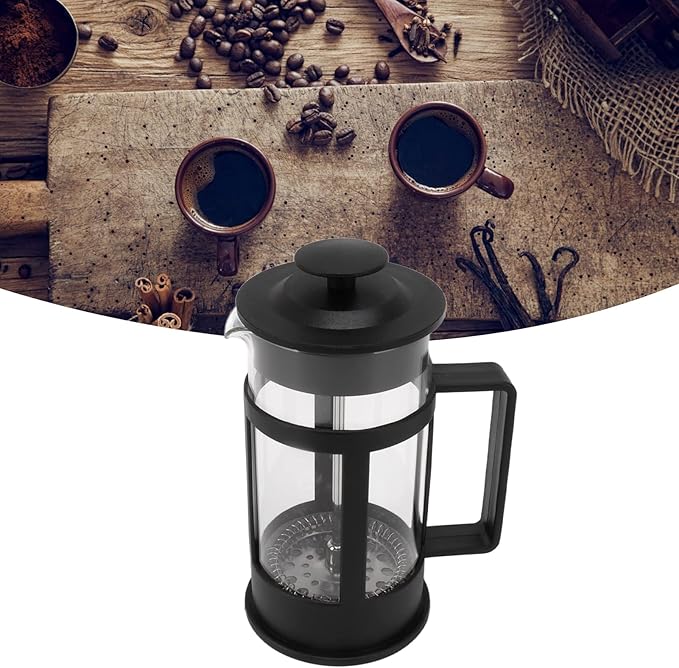 JTLB 350ml French Press Coffee Maker Glass Stainless Steel Coffee Press Glass French Press Teapot
