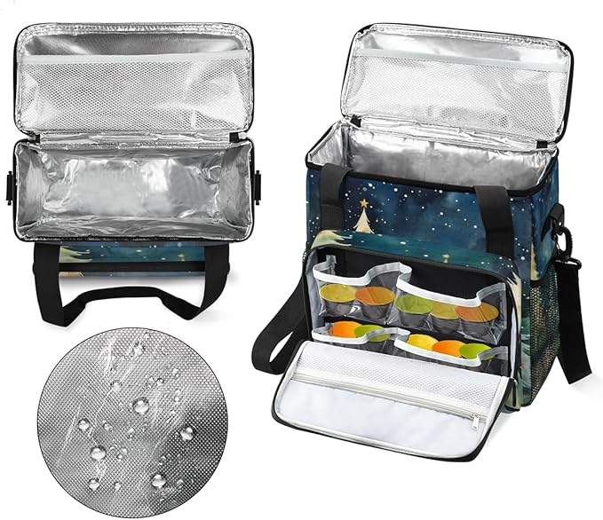 Graffiti Christmas Tree Coffee Maker Carrying Bag Travel Storage Bag Compatible with K-Mini or K-Mini Plus Single Serve Coffee Brewer Carrying Case with Multiple Pockets &amp Shoulder Strap
