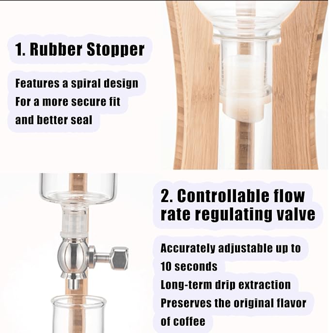 Modern Cold Brew Tower Coffee Maker Cold Brew Maker Manual Cold Brew Coffee Tower Drip System Ice Drip Coffee Maker Cold Brew Tower for Home Reusable Cold Tea Maker