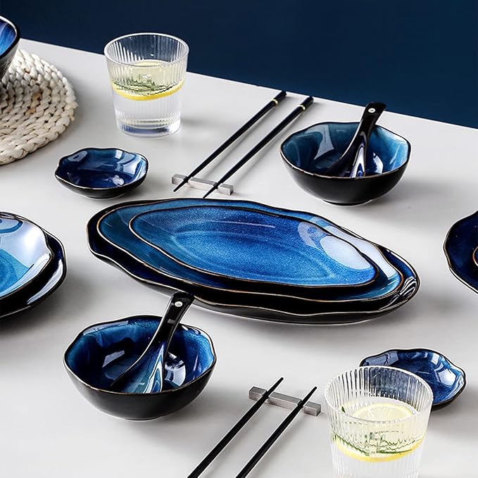 Stoneware Dinnerware Set Kitchen and Dining 23 Piece Porcelain Dinnerware SetsService for 6Ceramics Dishes Dinner Set