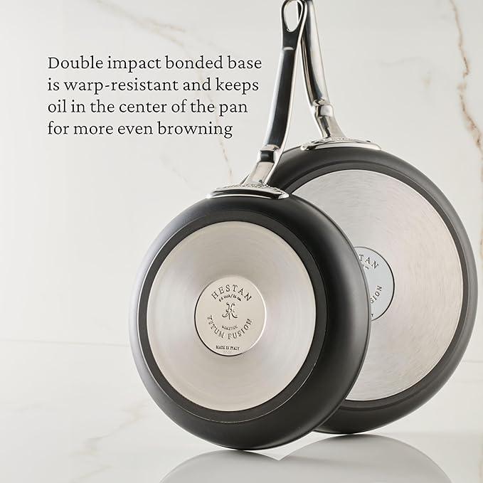 Hestan TITUM Fusion 10-Piece Nonstick Cookware Set Double Impact Stainless Steel Base &amp Aluminum Body Induction Compatible Made without PFOAs
