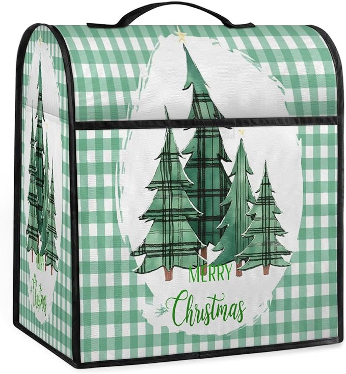 cfpolar Kitchen Aid Mixer Cover Compatible with 6-8 Quarts Xmas Green Christmas Tree Stand Mixer Cover Kitchen Aid Mixers Accessories Appliance Organizer Bag Dust Covers with Zipper Pocket