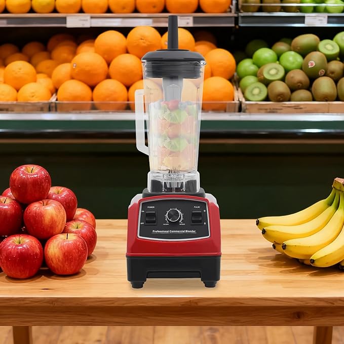 2200W Professional Countertop Blender High Speed Commercial Smoothie Blender for Shakes 68oz Heavy Duty Countertop Blender with 6 Blades Ice Crusher &amp Pulse Control (Red)