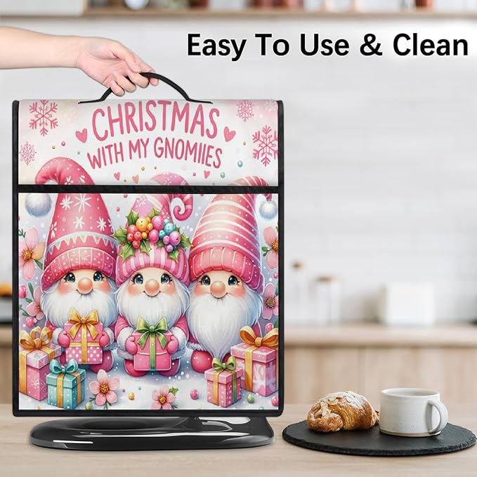 cfpolar Kitchen Aid Mixer Cover Compatible with 6-8 Quarts Christmas Pink Dwarf Holly Stand Mixer Cover Kitchen Aid Mixers Accessories Appliance Organizer Bag Dust Covers with Zipper Pocket