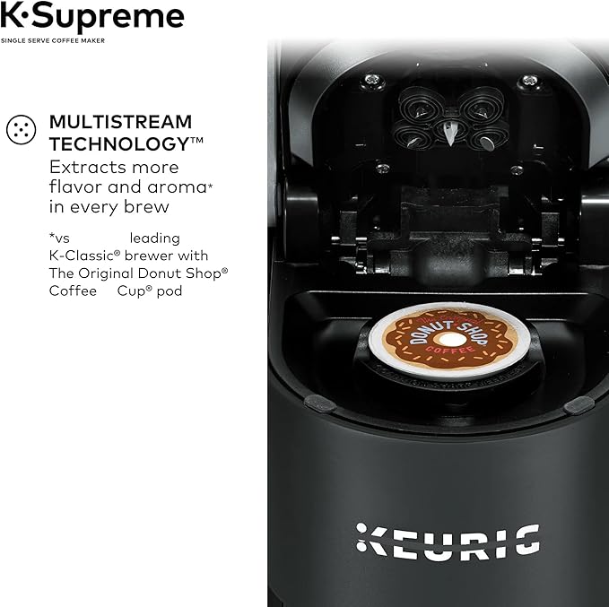 Keeurig KSupreme Single Serve KCup Pod Coffee Maker with MultiStream Technology Strong Brew and Over Ice 66 oz Dual‑Position Reservoir