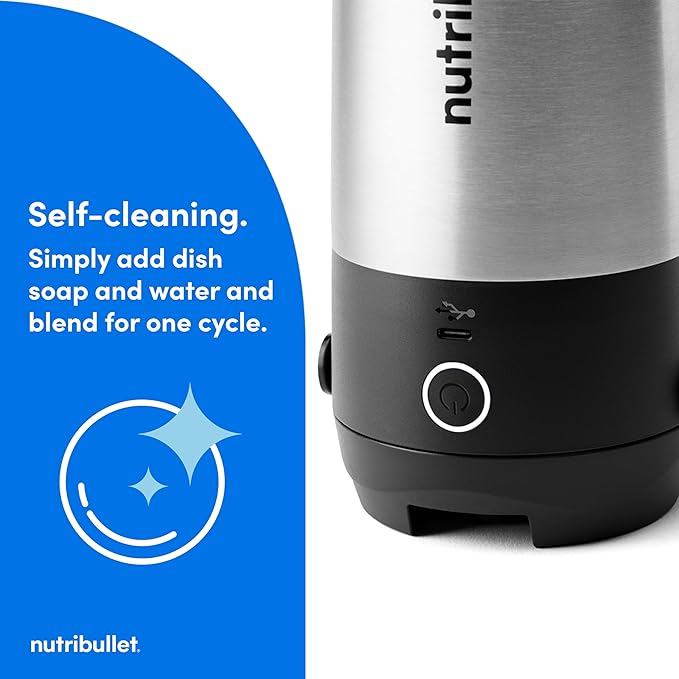 nutribullet Flip Portable Blender with Insulated Cup Cordless Brushed Stainless NBPB50350SS