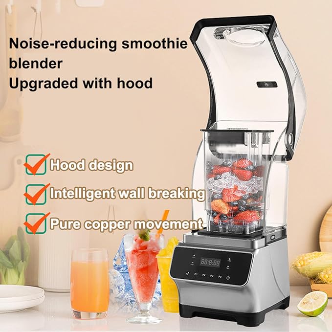 Multifunctional Smoothie MachineBlender for KitchenCountertop Blender with Sound Shield Commercial Blender for Party Activities Family GatheringsD