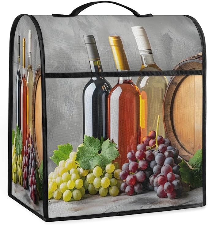 cfpolar Kitchen Aid Mixer Cover Compatible with 6-8 Quarts Grape Wine Fruit Stand Mixer Cover Kitchen Aid Mixers Accessories Appliance Organizer Bag Dust Covers with Zipper Pocket