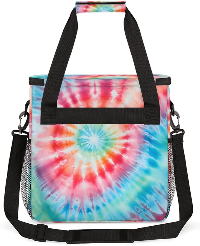 Tie Dyeing Coffee Maker Carrying Bag Pink Yellow Travel Storage Bag Compatible with K-Mini or K-Mini Plus Single Serve Coffee Brewer Carrying Case with Multiple Pockets &amp Shoulder Strap