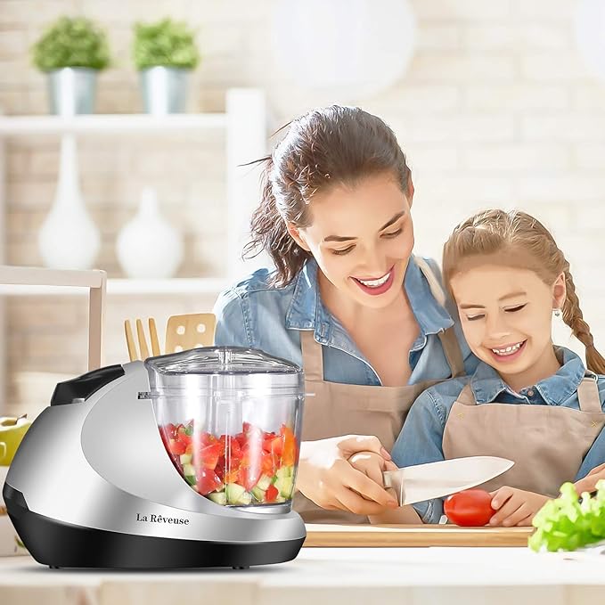 La Reveuse 250W Smoothie Blender (Pearl Blue) + La Reveuse Small Food Chopper (Silver)