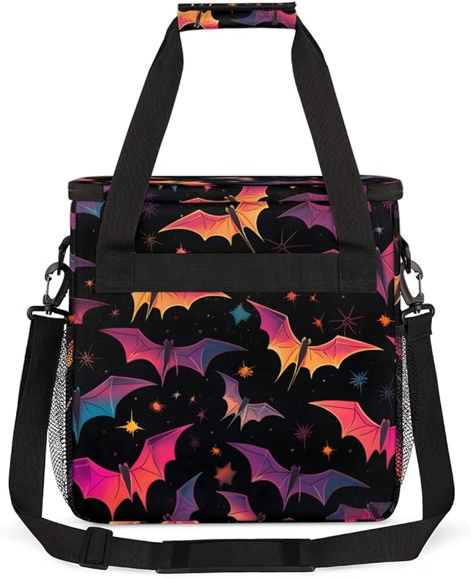 Gothic Bat Coffee Maker Carrying Bag Magic Bat Portable Travel Storage Tote Bag Compatible with K-Mini or K-Mini Plus Single Serve Coffee Brewer Carrying Case with Multiple Pockets &amp Shoulder St